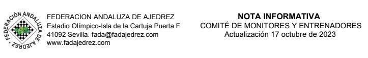 Nota Informativa. Comité de Monitores. 17-10-2023